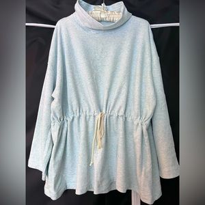 Talbots Size 3X Tie Waist Sweatshirt Light Blue